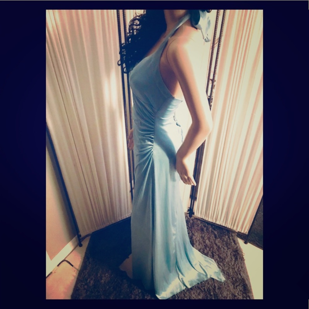 Teal gown with silver sparkles